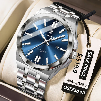 Poedagar C106 Men's Luxury Quartz Watch – Stainless Steel Band, Waterproof, Luminous, Date