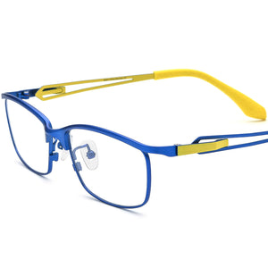 Premium Lightweight Titanium Square Glasses - Blue - MCROONS