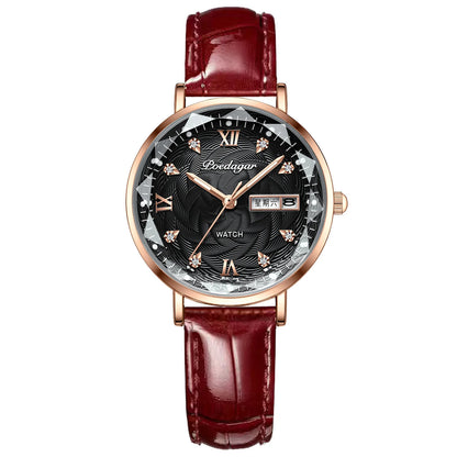 Poedagar 3012 Women's Luxury Quartz Watch – Stainless Steel Band, Waterproof, Date