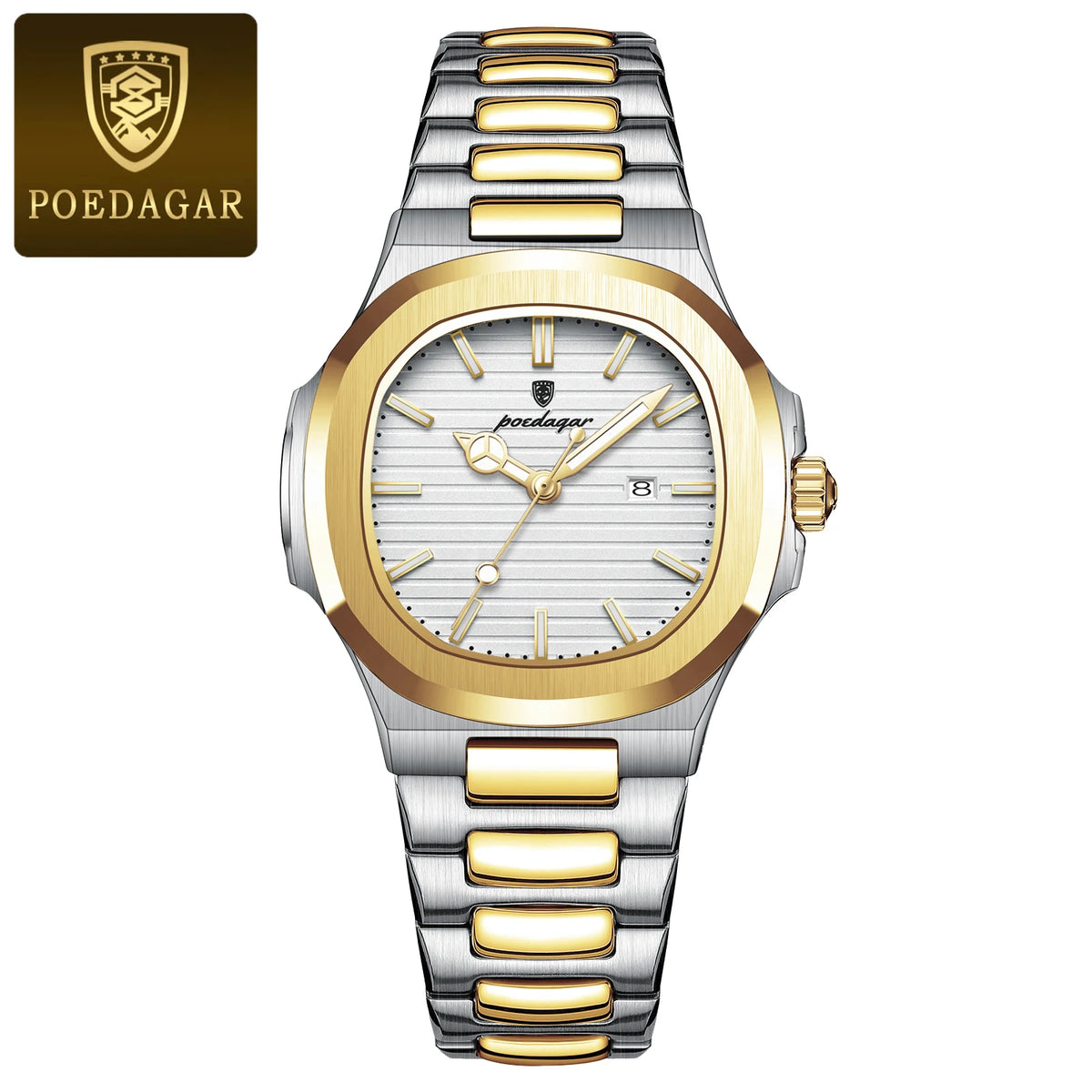 Poedagar 789 Women's Luxury Quartz Watch – Stainless Steel Band, Waterproof, Luminous, Date