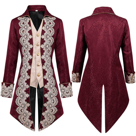 Nobleman King Prince Jacket Medieval Victorian Renaissance Lace Trim