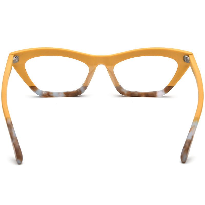 Retro Sunburst Acetate Cat Eye Optical Glasses Frame - MCROONS - back view