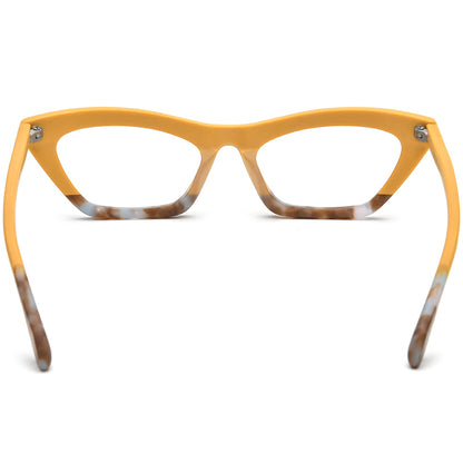 Retro Sunburst Acetate Cat Eye Optical Glasses Frame - MCROONS - back view