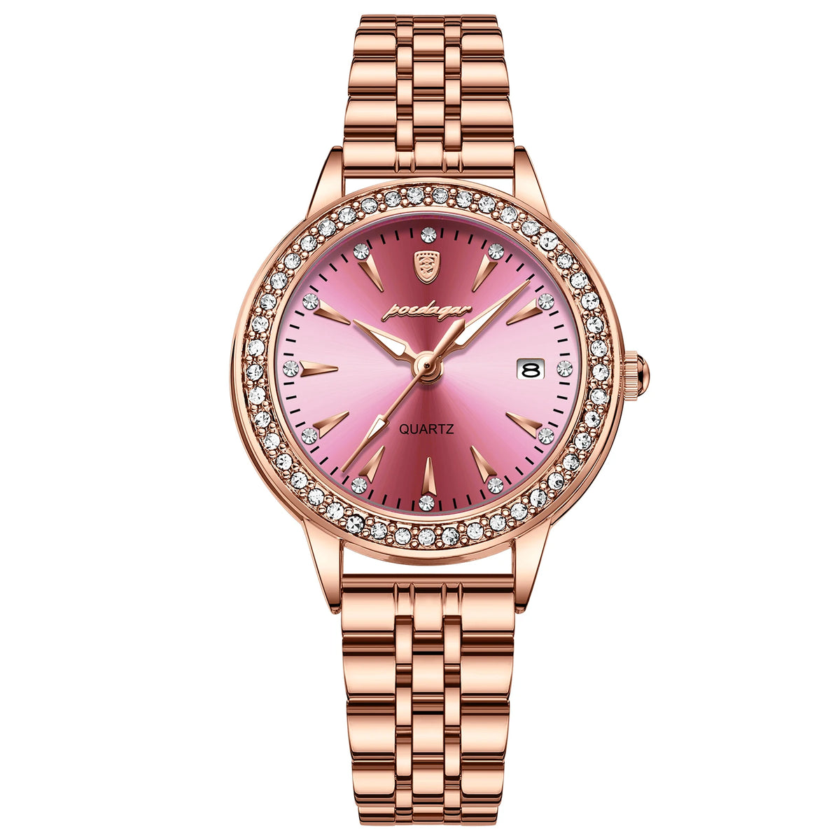 Poedagar 366 Women's Luxury Quartz Watch – Stainless Steel Band, Waterproof, Date