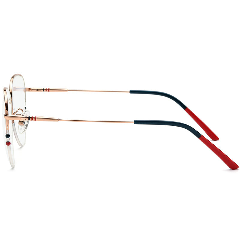 Oversized Cat Eye Titanium Optical Glasses Frame - MCROONS - Rose Gold side view