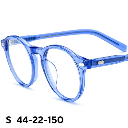 Retro Round Acetate Optical Glasses Frame Designer - Blue - MCROONS