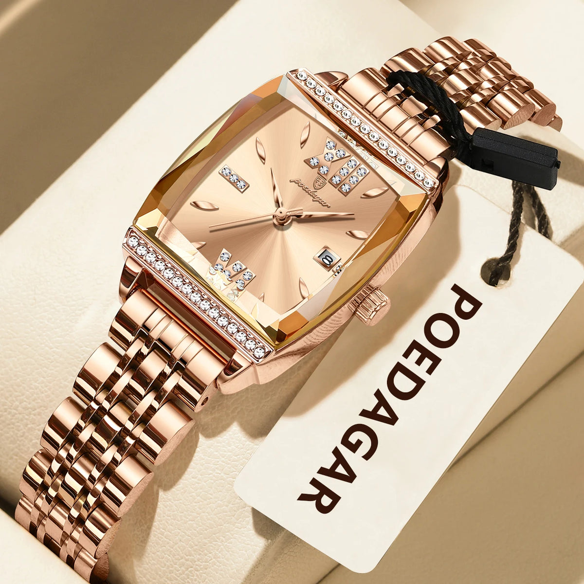 Poedagar 795 Women's Luxury Quartz Watch – Stainless Steel Band, Waterproof, Luminous, Date