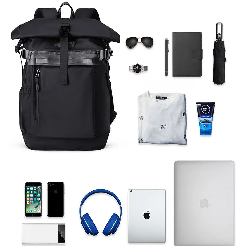 Men'S Backpack Anti-Theft Travel Bag for Men Roll Top Water-Resistant Laptop Rucksack Outdoor Backpack
