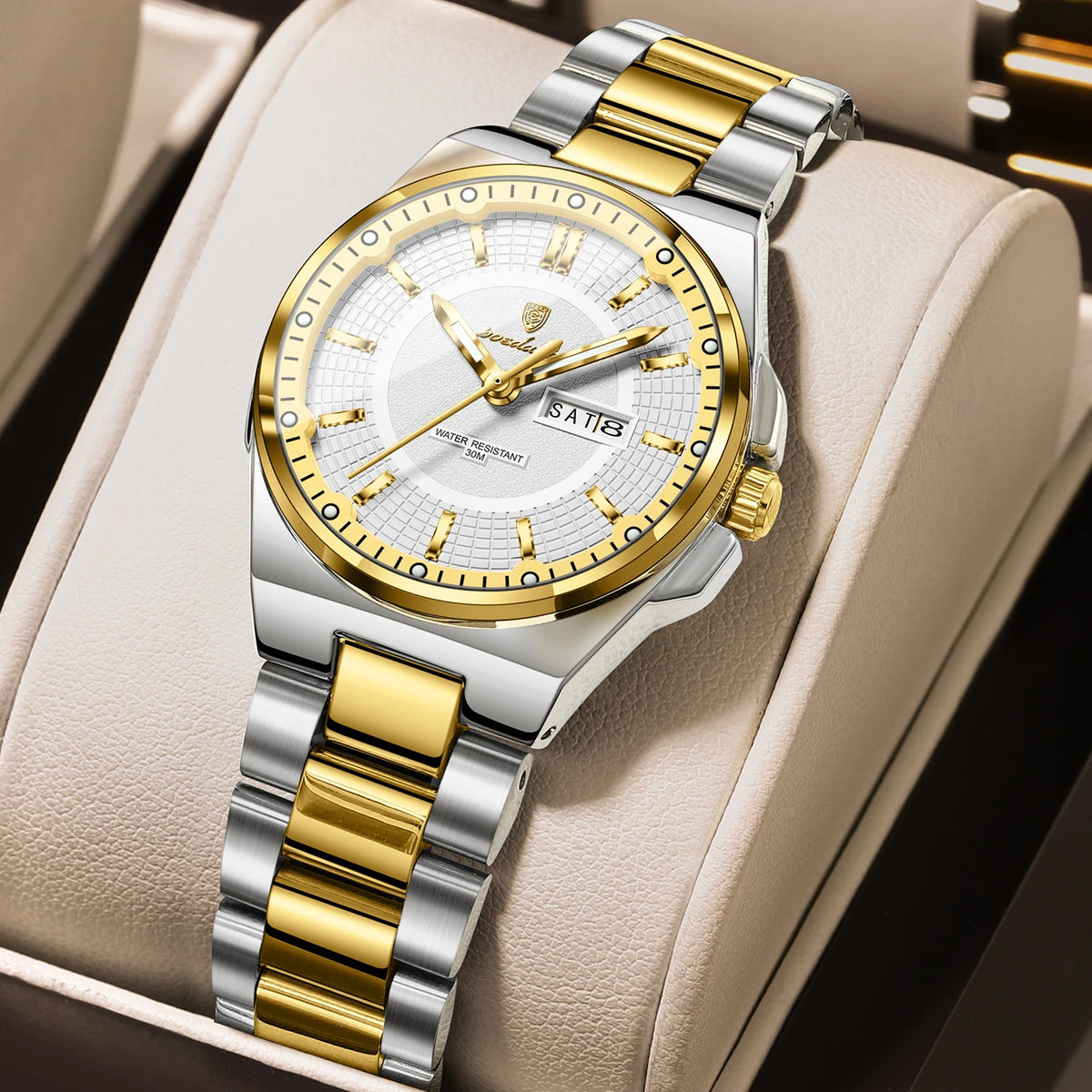Poedagar 796 Women's Luxury Quartz Watch – Stainless Steel Band, Waterproof, Luminous, Date