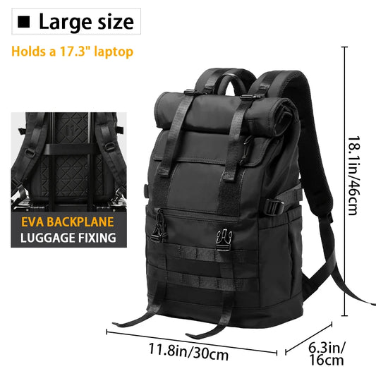Wholesale anti Theft Expandable Rucksack Travel 17' Laptop Backpack Convertible Techwear Roll Top Backpack