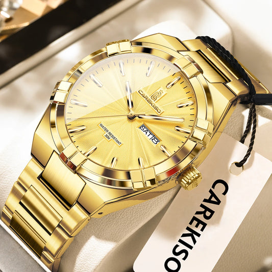 Poedagar C109 Men's Luxury Quartz Watch – Stainless Steel Band, Waterproof, Luminous, Date