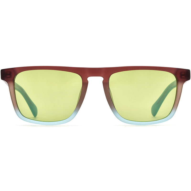 Vintage Multicolour Acetate Square Polarized Sunglasses - MCROONS - front view