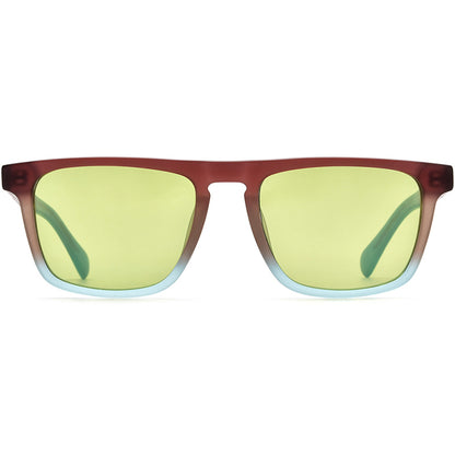Vintage Multicolour Acetate Square Polarized Sunglasses - MCROONS - front view