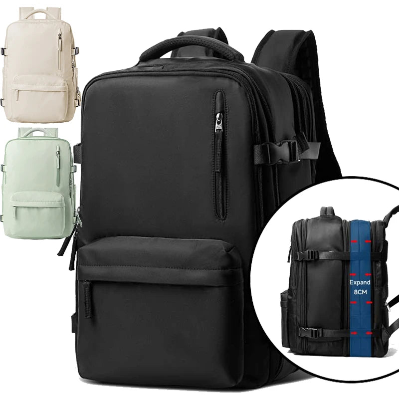 Mochilas Extended 40L Black Carry on Backpack Men Business Laptop Travel Backpack