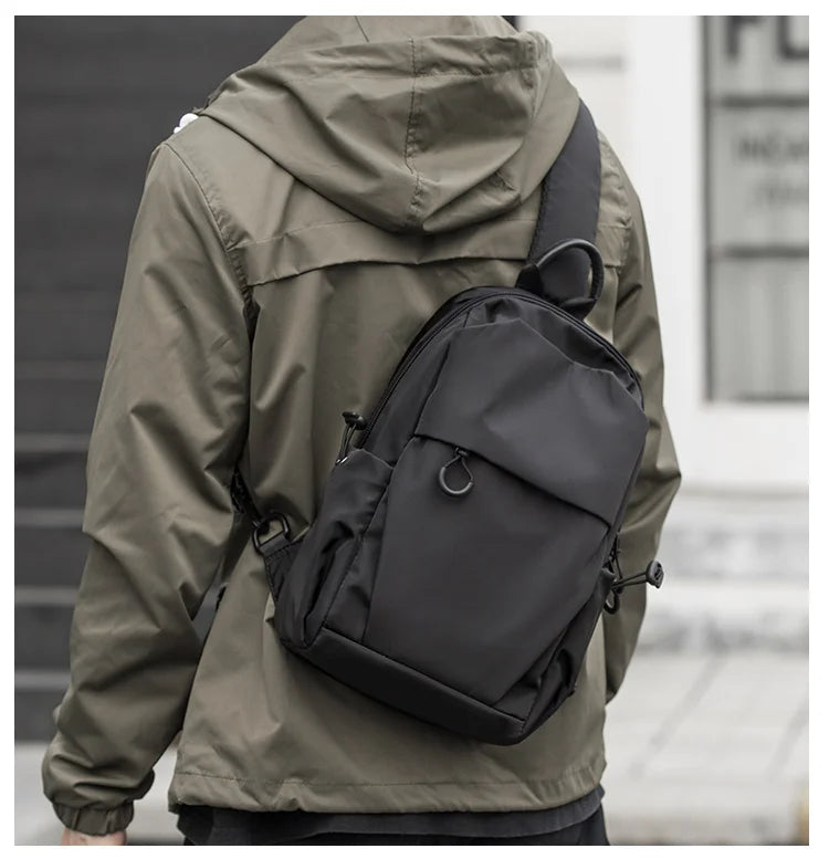MOYYI Wholesale Waterproof Oxford Chest Bag Unisex Style Causal Sling Bags for Men Shoulder Crossbody Bag without Logo Design