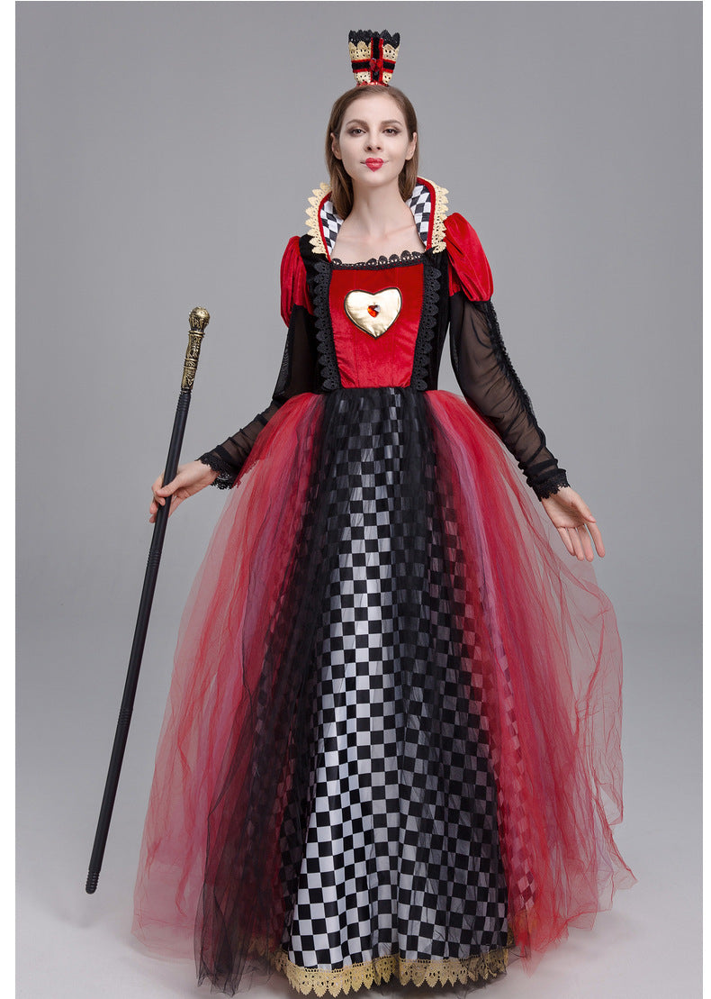 Fantasy Queen Royal Ball Gown Halloween Costume - MCROONS close up