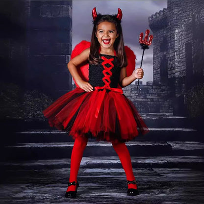 Little Witch Kids Halloween Costume Dress - MCROONS detail