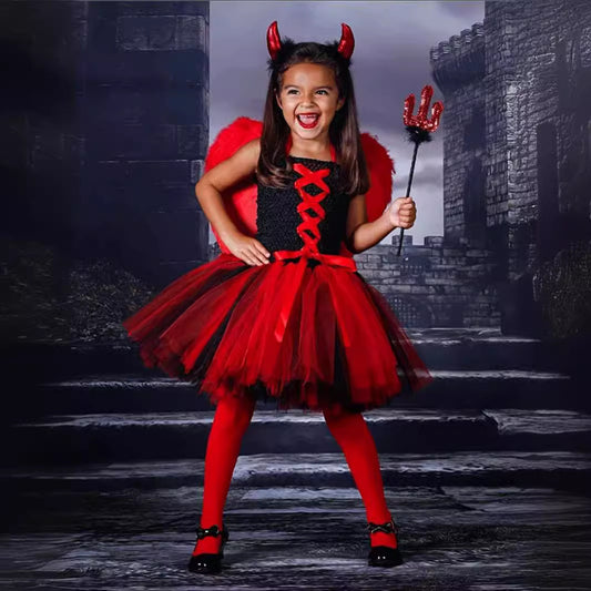 Little Witch Kids Halloween Costume Dress - MCROONS detail