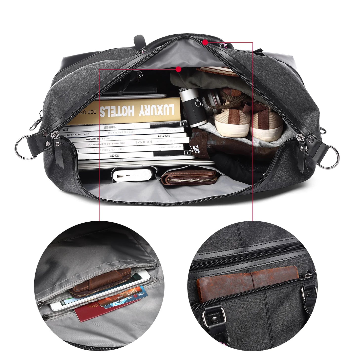 Luxury Large Capacity Travel Bags for Men'S Weekender Duffle Bags