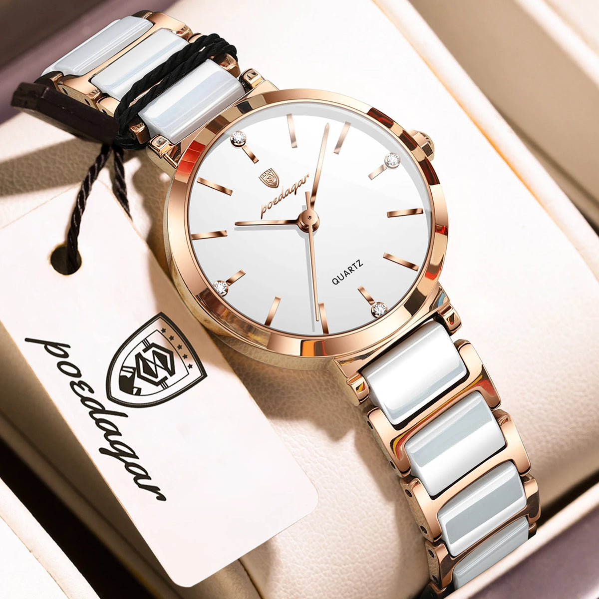 Poedagar 505 Women's Luxury Quartz Watch – Stainless Steel Band, Waterproof