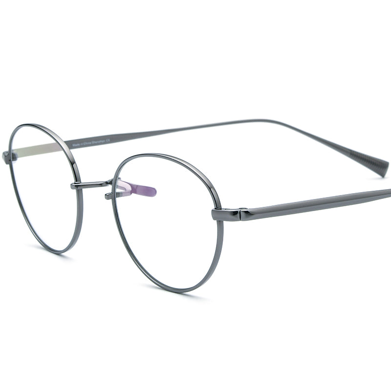 Designer Titanium Oval Optical Glasses - Grey - MCROONS