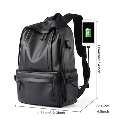 Wholesale PU Laptop Backpack Bags for Men Business Travel PU Leather Men'S Backpack