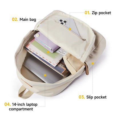 Fashion Waterproof Men'S 14 Inch Laptop Backpack Casual Travel Anti-Theft Backpacks Outdoor Rucksack for Men Women School Bag