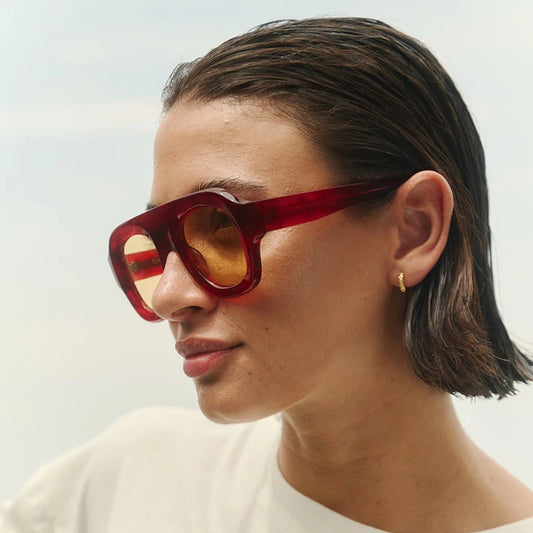 MCROONS Candy Oval acetate sunglasses with UV400 CR39 lenses, unisex design, showcasing stylish frames and tinted lenses.