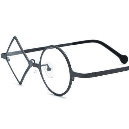Geometric Titanium Optical Glasses Designer - Grey - MCROONS