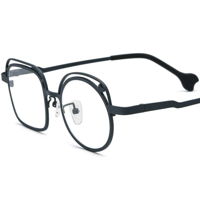 Titanium Square Optical Glasses Frame Retro Fashion - Grey - MCROONS