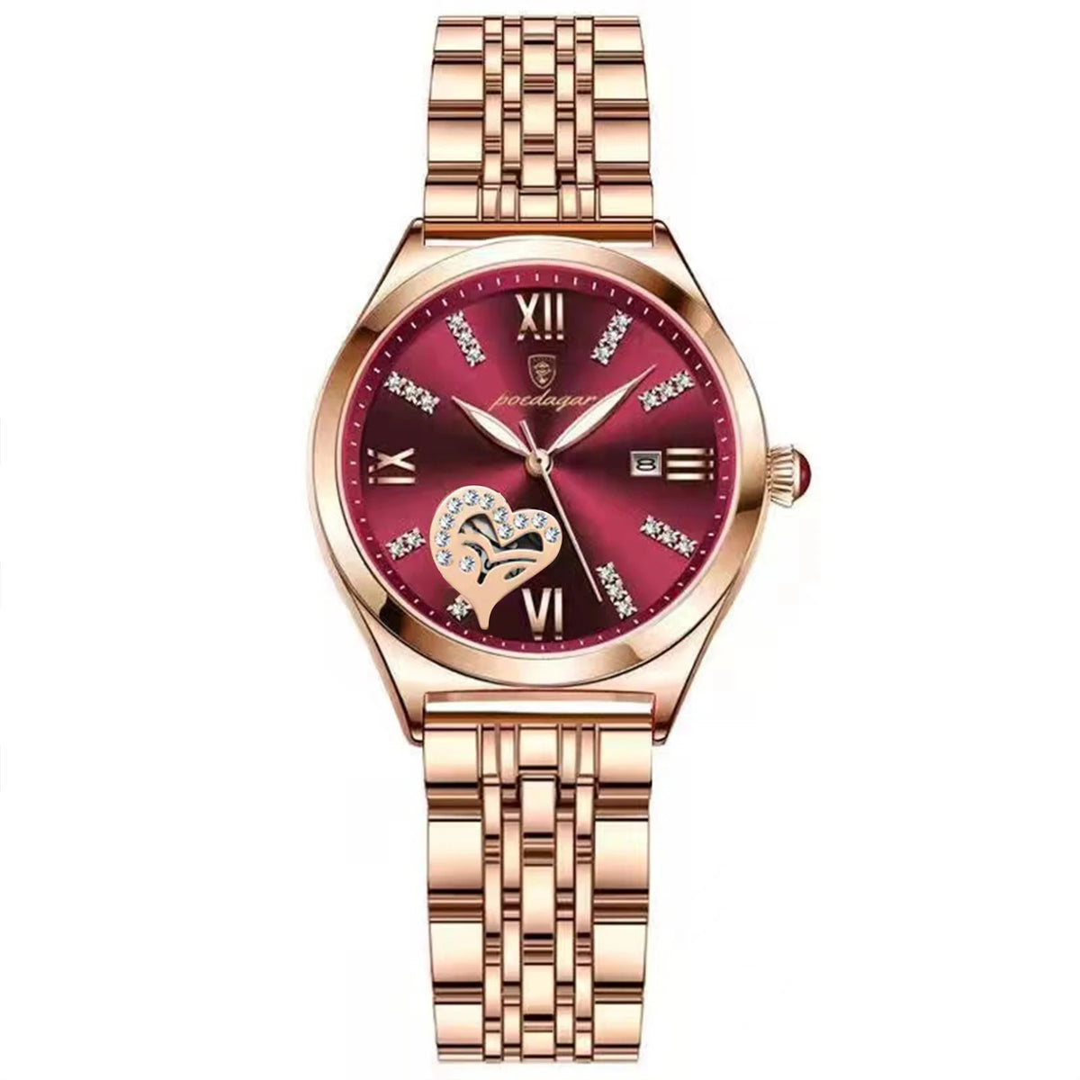 Poedagar 320 Women's Luxury Quartz Watch – Stainless Steel Band, Waterproof, Luminous, Date
