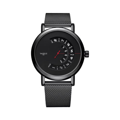 Top Ranking Leisure Spinning Rotate Windows Metal Steel Mens Quartz Watch Waterproof Custom Wristwatches Relojes Wholesale