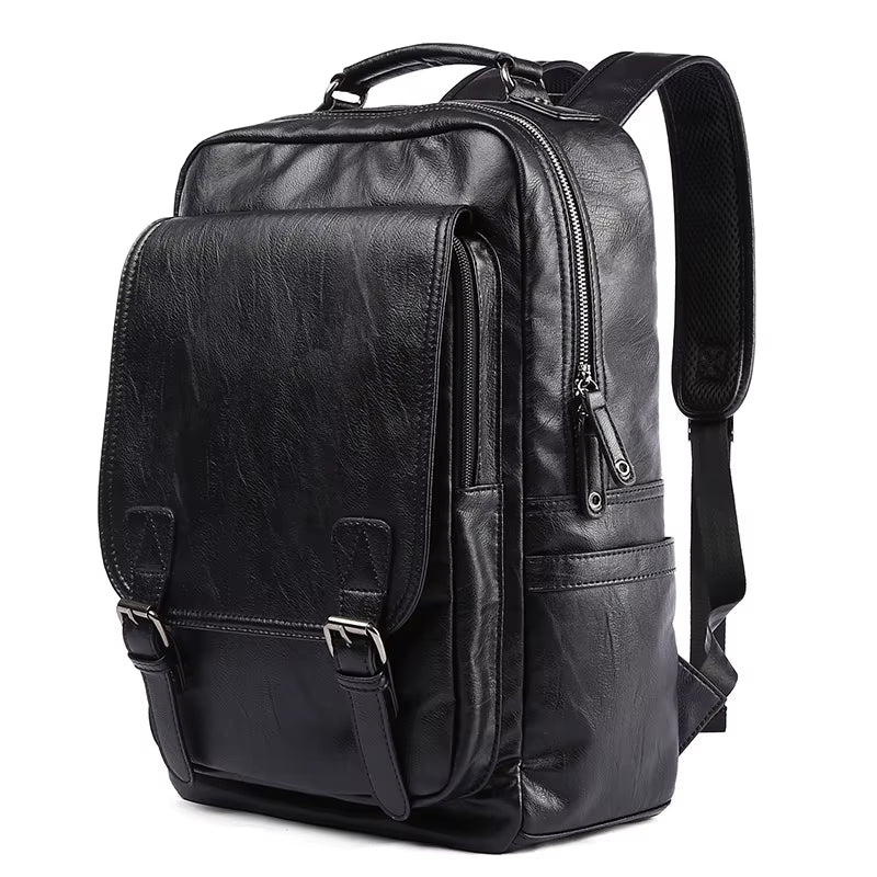 Waterproof Mochila PU Leather Bags for Men Traveling Business Laptop PU Men Backpack