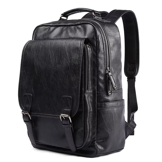 Waterproof Mochila PU Leather Bags for Men Traveling Business Laptop PU Men Backpack