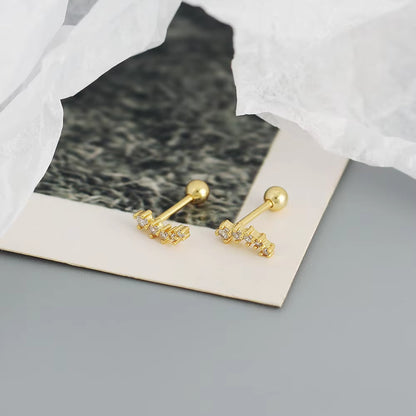 KR Colored Zircon Earrings S925 Sterling Silver Ins Style Flower Inlaid Diamond Screws Earrings Wholesale