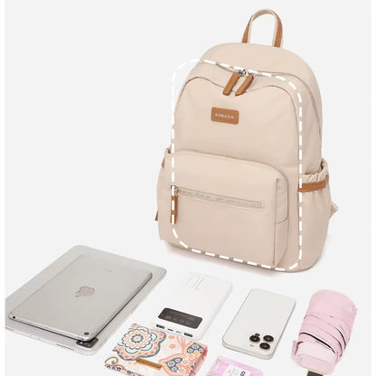 Simradia Fashionable 14 Inch Ladies' Laptop Backpack Waterproof PVC Leather with Zipper Closure Polyester Lining for Outdoor