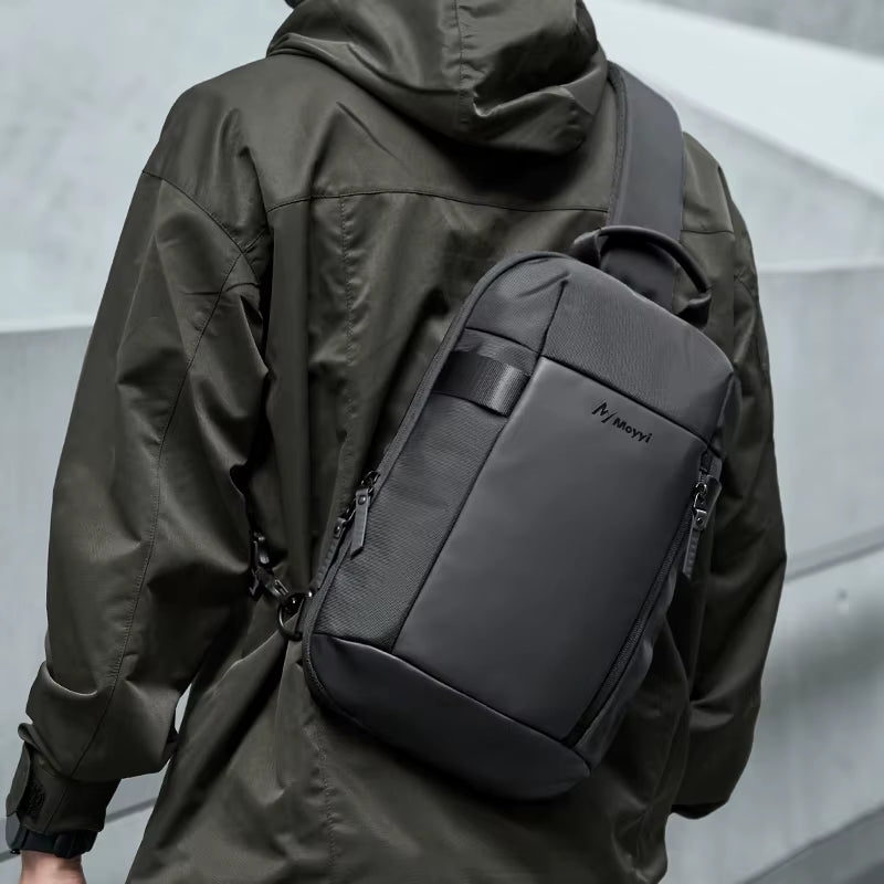 MOYYI Multi-Functional Zipper Chest Bag for Men Travel Men'S Crossbody Bag Anti-Theft Sling Shoulder Bag