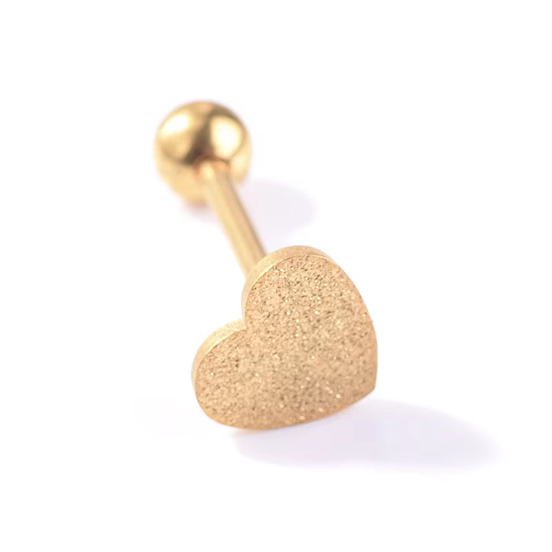 European and American Tongue Rings Fashion High Quality Stainless Steel Heart Shape Tongue Rings Jewelry