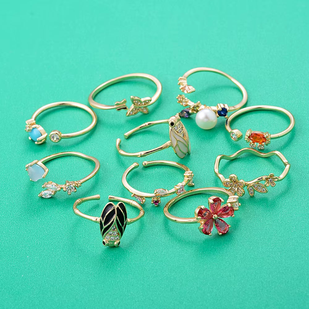 Jewelry Micro Pave Cubic Zirconia Adjustable Toe Rings for Women Girls Band Open Toe Ring Women Gift Jewelry