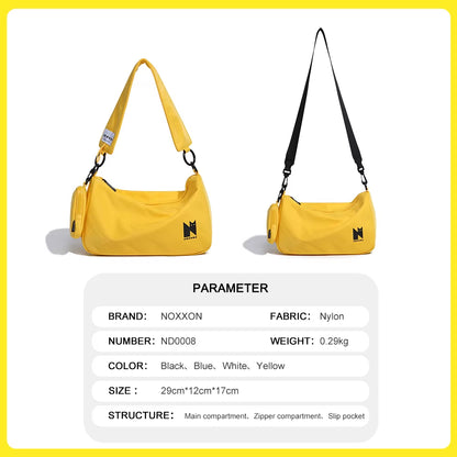 NOXXON Nylon Handbags for Unisex Waterproof Multi Pocket Purses and Crossbody Bags Multi Function Lightweight Shoulder Handbag