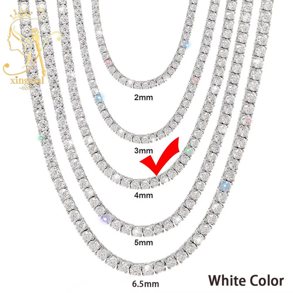 Wholesale Luxury Men Women Hip Hop Fine Jewelry 2Mm 3Mm 4Mm 5Mm Diamond 925 Silver Bracelet VVS Moissanite Tennis Chain Necklace