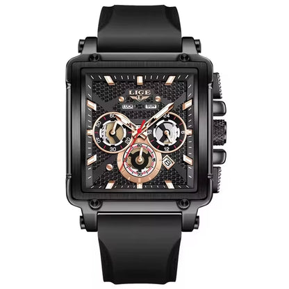 LIGE 89217 Top Brand Men'S Watches Silicone Strap Clock Waterproof Sport Casual Watch Men Chronograph Quartz Wristwatch Reloj