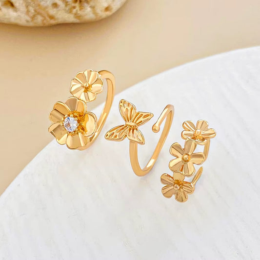SC Hot Selling Fashion Adjustable Rings Vacational Toe Ring Set Simple Designed Gold Plated Toe Rings for Women
