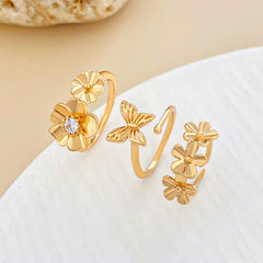 SC Hot Selling Fashion Adjustable Rings Vacational Toe Ring Set Simple Designed Gold Plated Toe Rings for Women