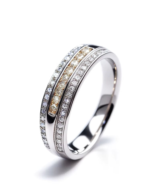 Women'S 925 Sterling Silver Rings with Zircon Stone Rhodium Plated for Parties Jewelry