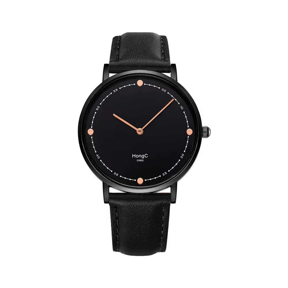 YAZOLE D C0802 Luxury Black Silver Case Custom Men Quartz Watches Two Pointers Minimalist Waterproof Wristwatch Factory Sale
