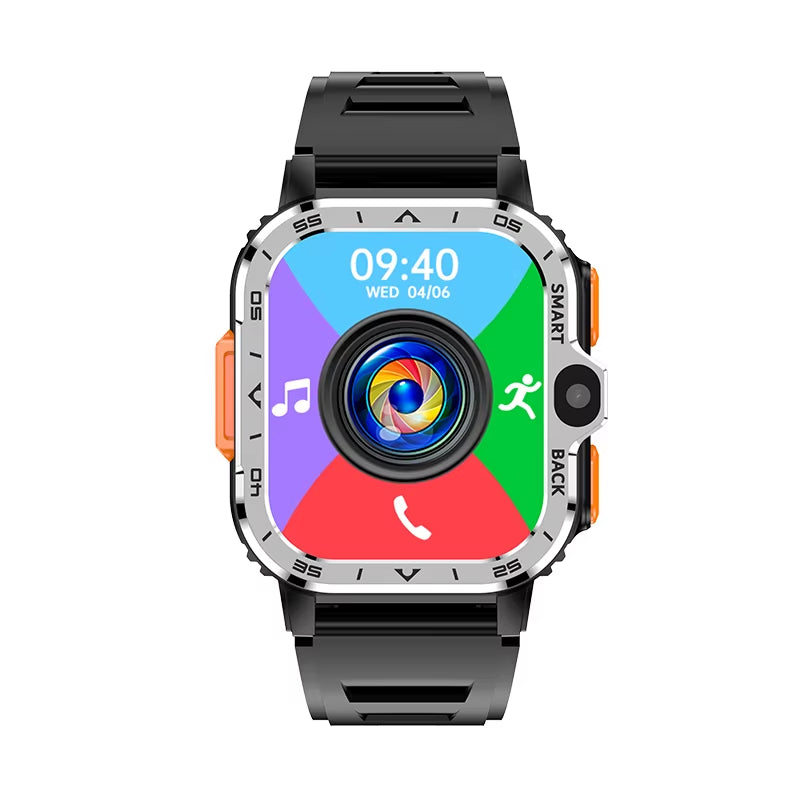 PGD 4G Smart Watch 2024 16GB or 64GB GPS Sport Men Sim Card Android Phone Smartwatch Dual Camera 2.03 Inch Video Call 800Amh