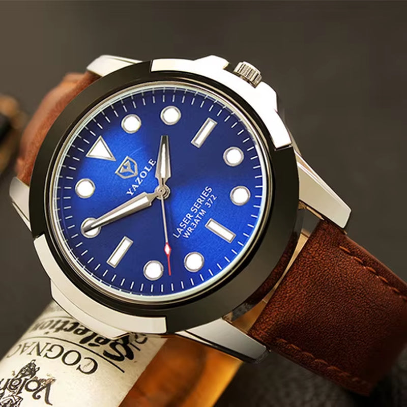 YAZOLE D 372 Luxury Mens Watches Sport Style Hot Sale Factory Custom Logo Quartz Watch Classic Leather Wristwatch Wholesale