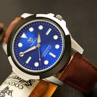 YAZOLE D 372 Luxury Mens Watches Sport Style Hot Sale Factory Custom Logo Quartz Watch Classic Leather Wristwatch Wholesale