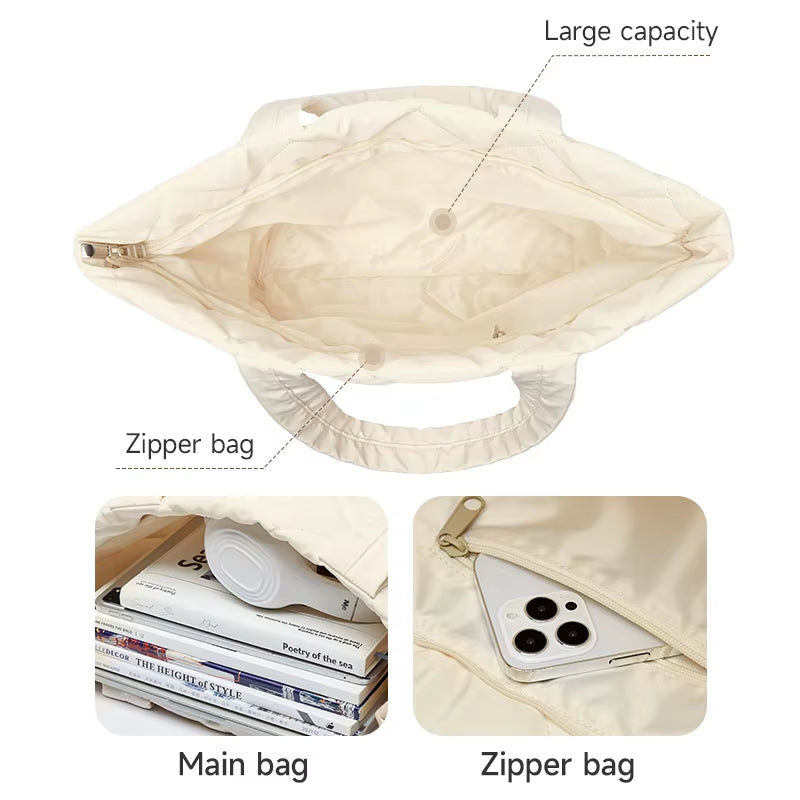 Puffy Bag Lightweight Quilted Tote Bags Puffy Shoulder Bag for Women Crossbody Purse Padded Handbag